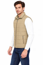 Men’s Quilted Jacket with Folding Collar & Zippered Pockets