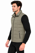 Men’s Quilted Jacket with Folding Collar & Zippered Pockets