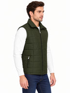 Men’s Quilted Jacket with Folding Collar & Zippered Pockets