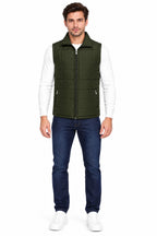 Men’s Quilted Jacket with Folding Collar & Zippered Pockets
