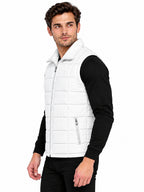 Men’s Quilted Jacket with Folding Collar & Zippered Pockets