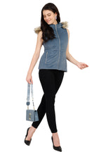 Quilted Sleeveless Jacket With Removable Hood