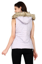 Trufit Women's Quilted Sleeveless PU Textured Jacket