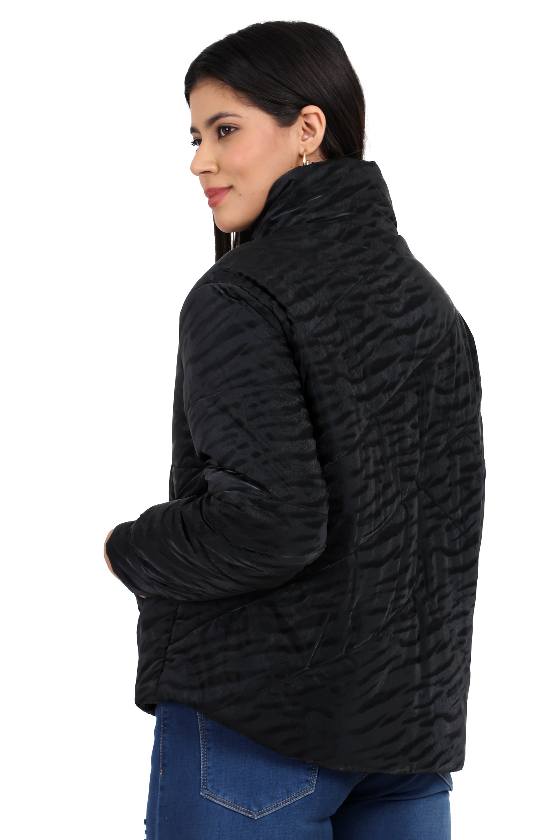 Women's Quilted Loose Fit Crop Jacket