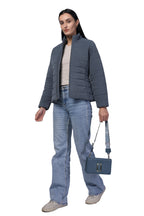 Women's Quilted Jacket in Velvet Fabric