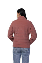 Women's Quilted Jacket in Velvet Fabric