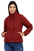 Women's Quilted Jacket in Cotton Look Peached Fabric