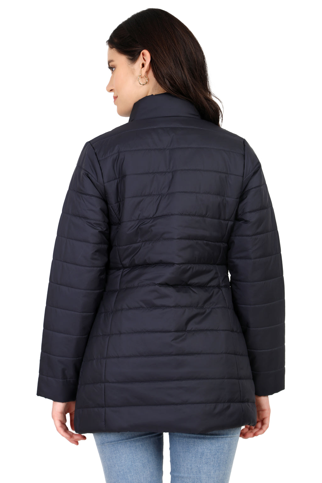 Women's Quilted Jacket in Matt Poly Coated Fabric