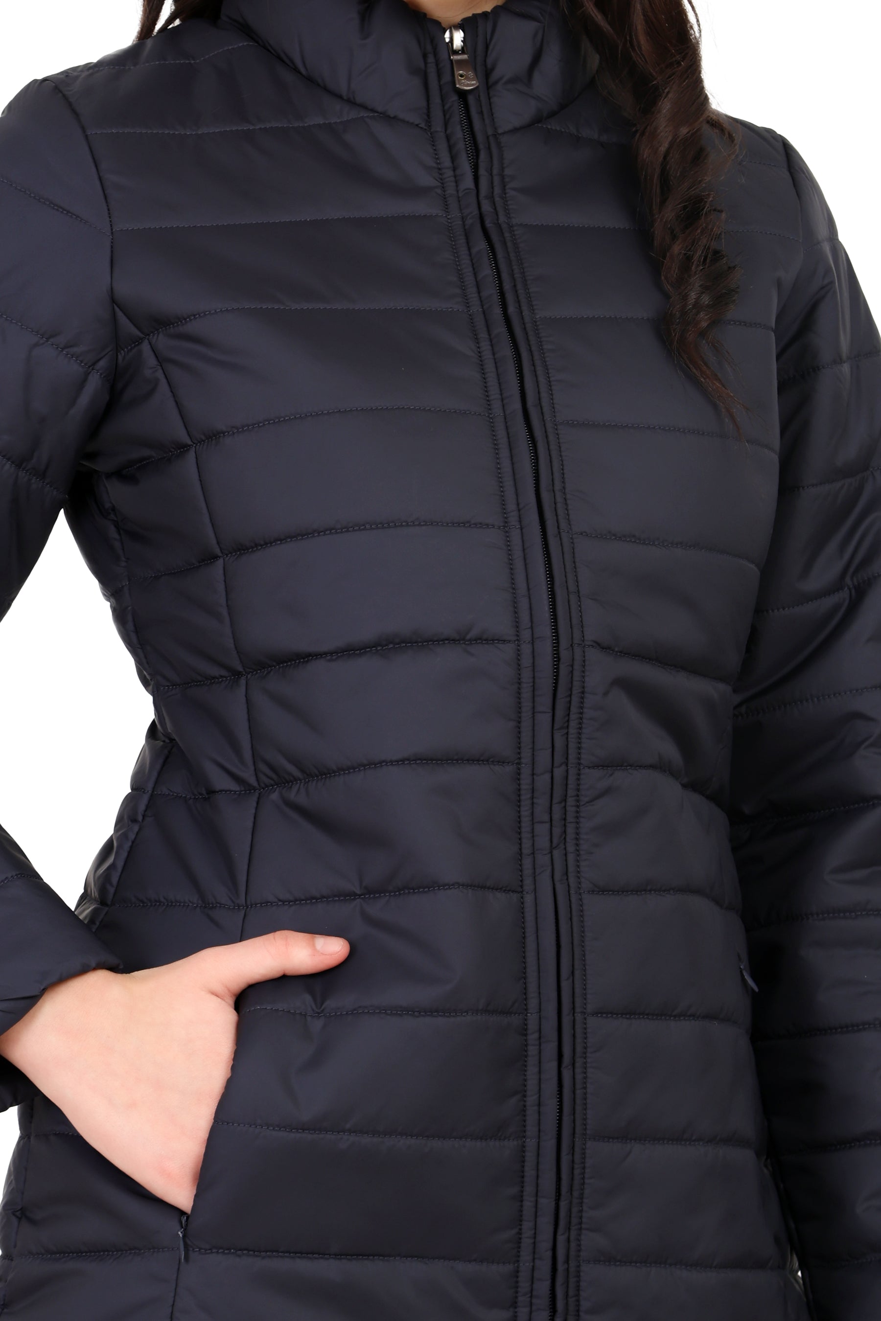 Women's Quilted Jacket in Matt Poly Coated Fabric
