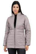 Women's Quilted Jacket in Matt Poly Coated Fabric