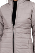 Women's Quilted Jacket in Matt Poly Coated Fabric