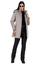 Women's Quilted Long Calf Length Jacket in Velvet Fabric