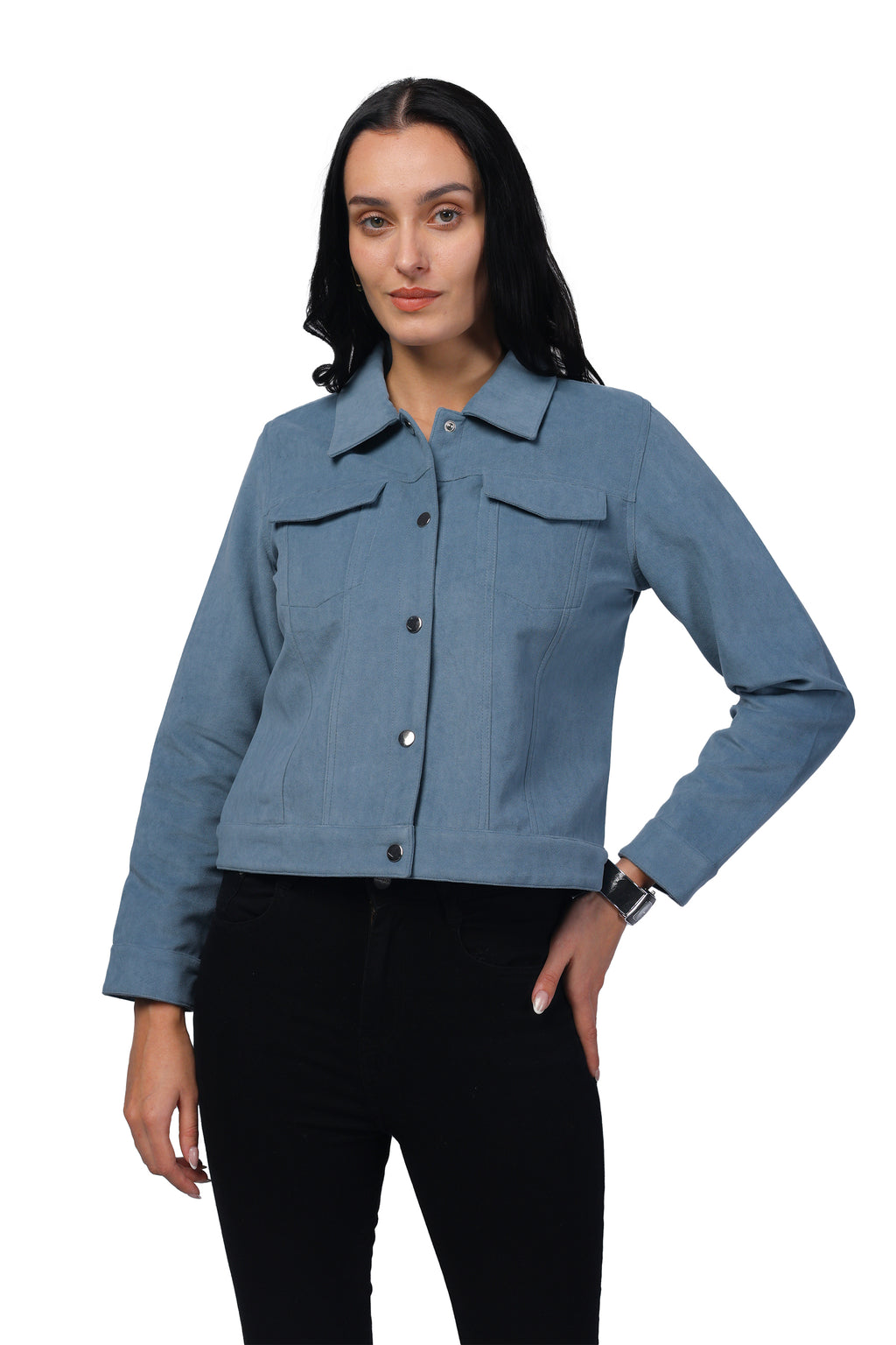 Trufit Women's Shirt Collar Short Jacket