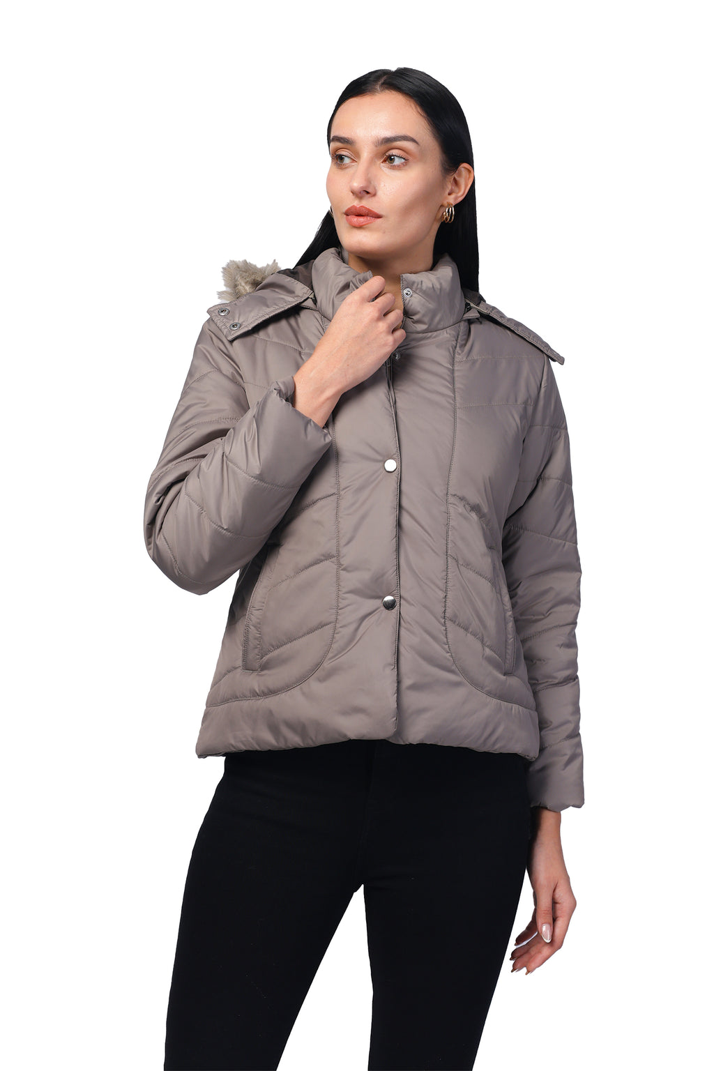 Trufit Women's Polyester Jacket with Removable Hood