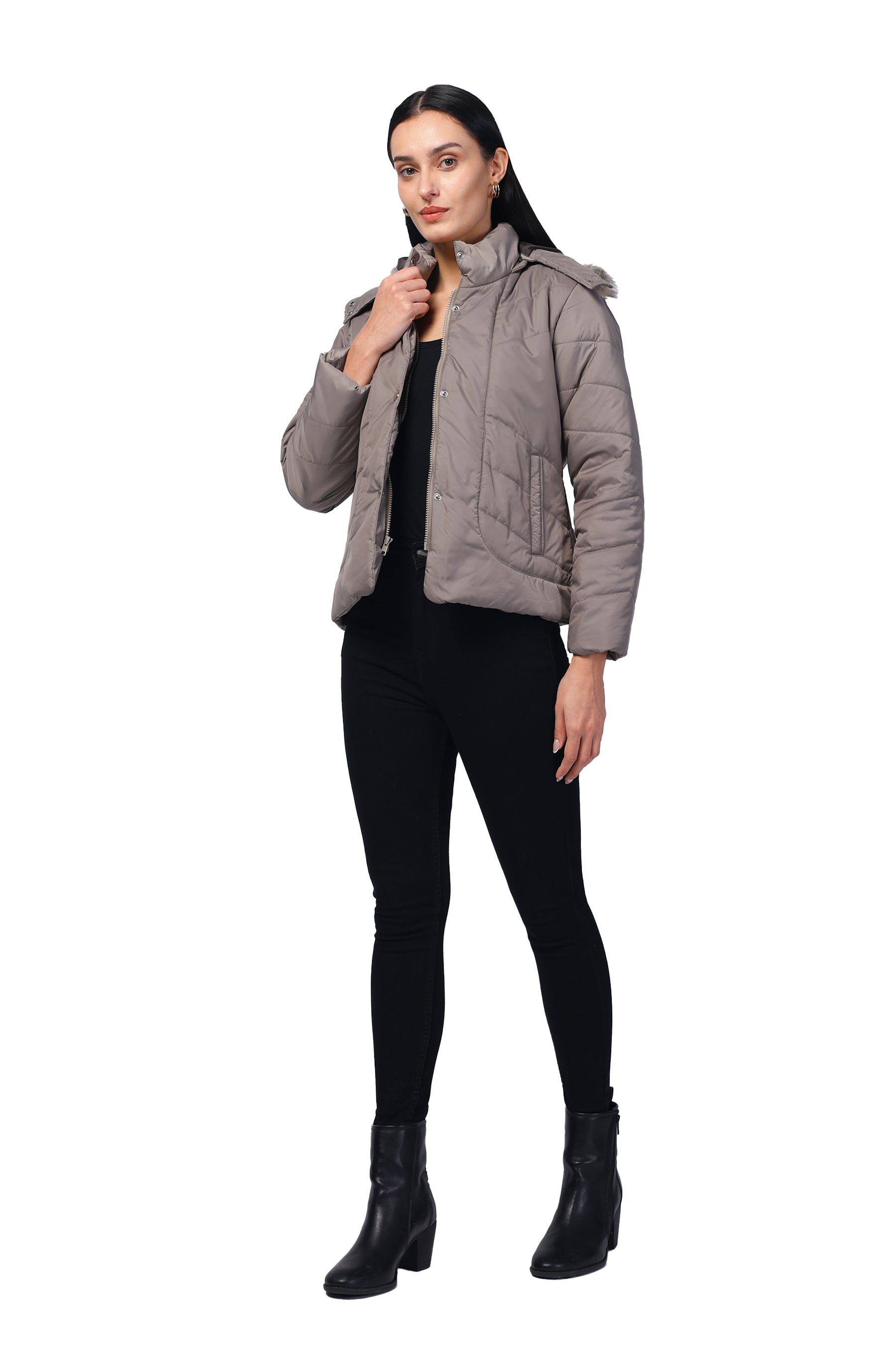 Trufit Women's Polyester Jacket with Removable Hood