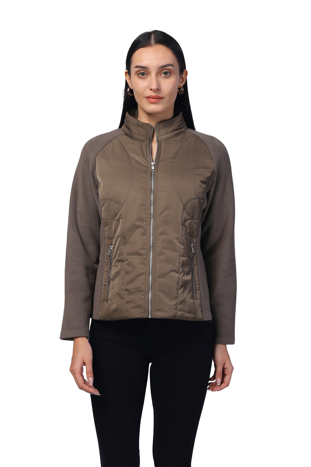Women's Quilted Poly Twill + Antipilling Fleece Fabric