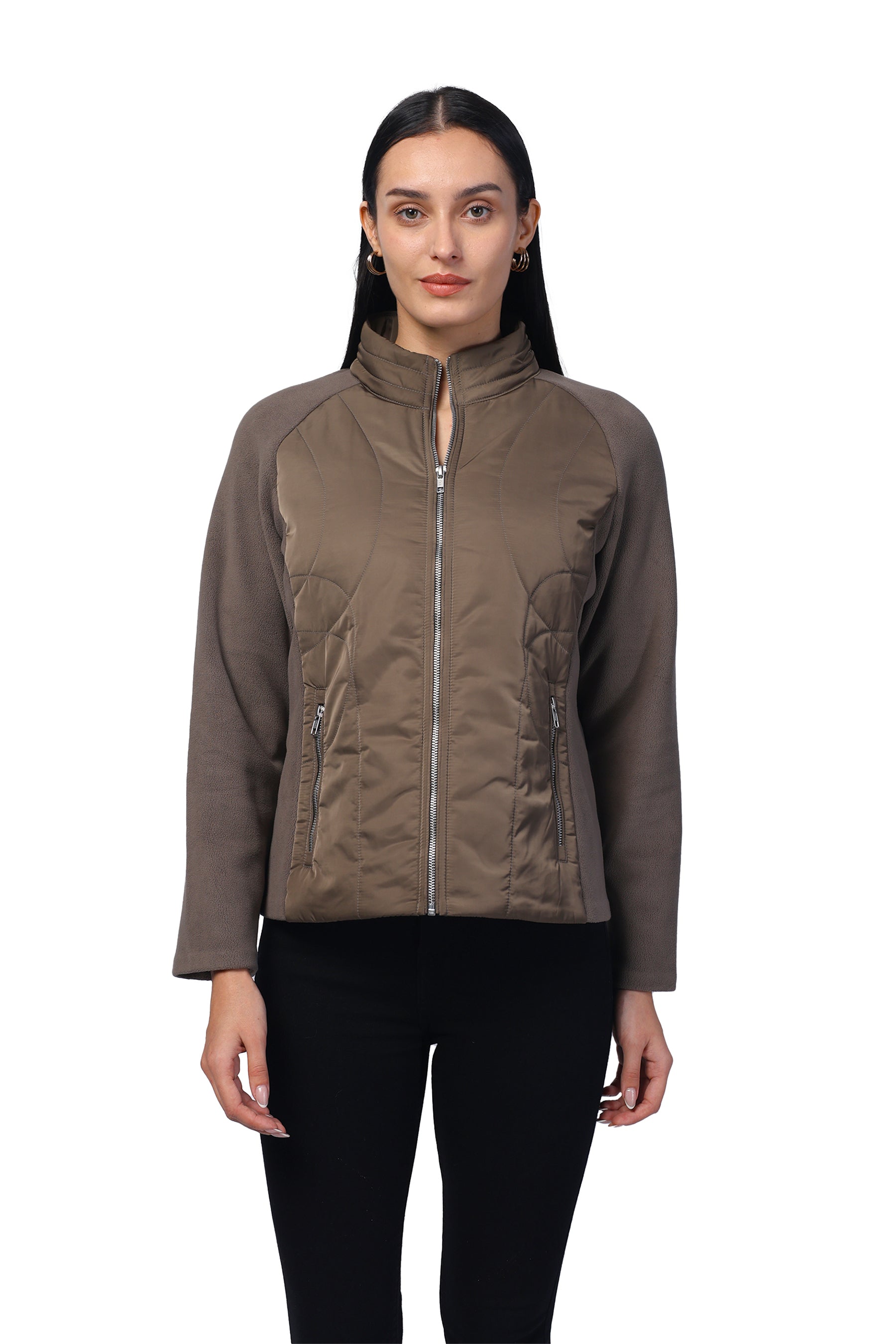Women's Quilted Poly Twill + Antipilling Fleece Fabric