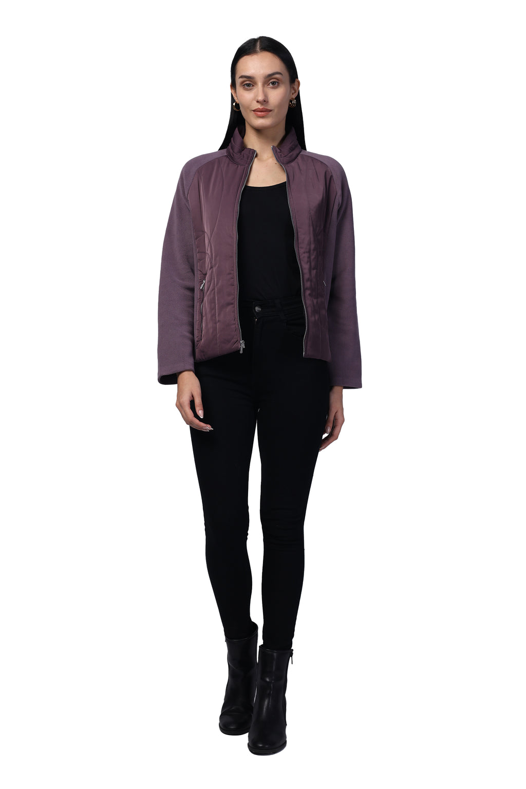 Women's Quilted Poly Twill + Antipilling Fleece Fabric