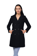 Women's Double Breasted Woolen Long Coat