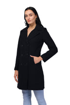 Women's Double Breasted Woolen Long Coat