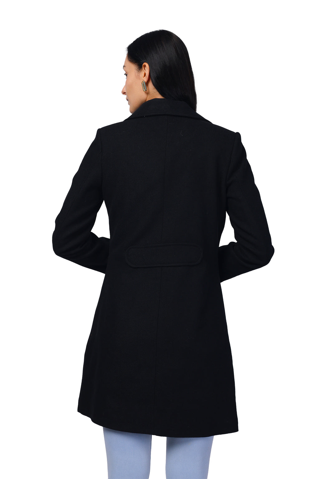 Women's Double Breasted Woolen Long Coat