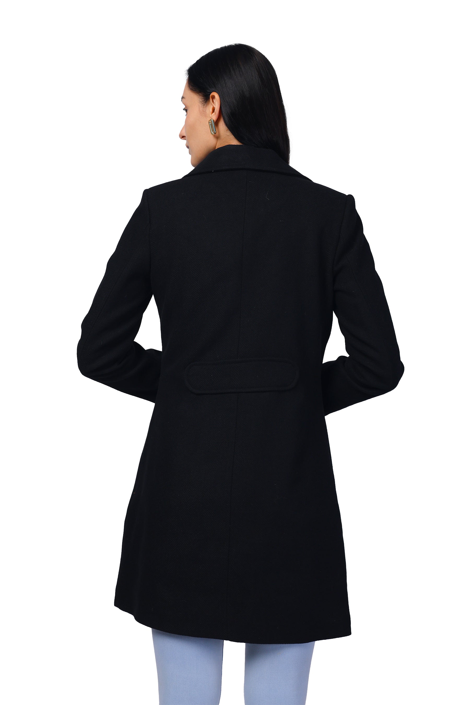 Women's Double Breasted Woolen Long Coat