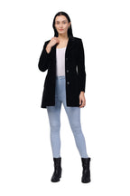 Women's Semi Long Coat in Velvet Fabric