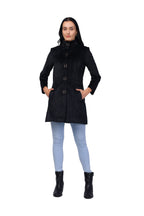 Women's Long Coat in Textured Velvet Fabric