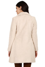 Women's Semi Long Coat in Zig Zag Fur Fabric