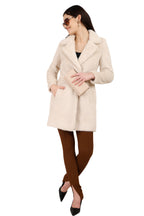 Women's Semi Long Coat in Zig Zag Fur Fabric