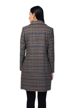 Women's Double Breasted Long Coat in Tweed Fabric