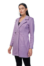 Women's Semi Long Coat in Anti Pilling Suede Fabric