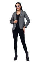 Women's Short Length Coat in Herringbone Tweed Fabric