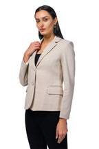 Women's Short Length Coat in Herringbone Tweed Fabric