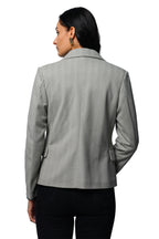 Women's Short Length Coat in Herringbone Tweed Fabric