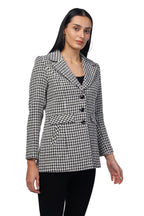 Women's Mid Length Coat in Soft Tweed Fabric