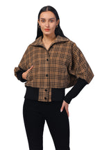 Women's Kimono in Chenille Tweed Fabric with Rib Sleeves