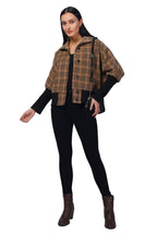 Women's Kimono in Chenille Tweed Fabric with Rib Sleeves