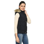 Women's Sleeveless Quilted Jacket in Poly Fabric