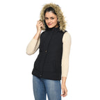 Women's Sleeveless Quilted Jacket in Poly Fabric