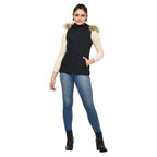Women's Sleeveless Quilted Jacket in Poly Fabric