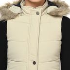 Women's Sleeveless Quilted Jacket in Poly Fabric