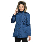 Women's Quilted Parka Jacket with Removable Hood