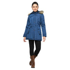 Women's Quilted Parka Jacket with Removable Hood