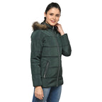 Women's Quilted Jacket with Removable Hood