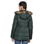 Women's Quilted Jacket with Removable Hood