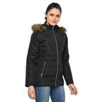 Women's Quilted Jacket with Removable Hood