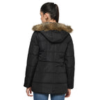 Women's Quilted Jacket with Removable Hood