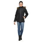 Women's Quilted Jacket with Removable Hood