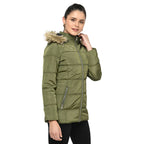 Women's Quilted Jacket with Removable Hood